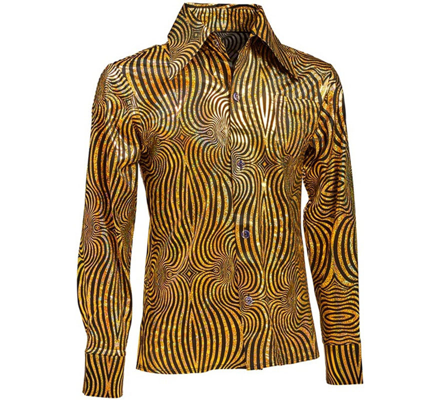 Translation missing: it.Camisa Disco Años 70 dorada para hombre