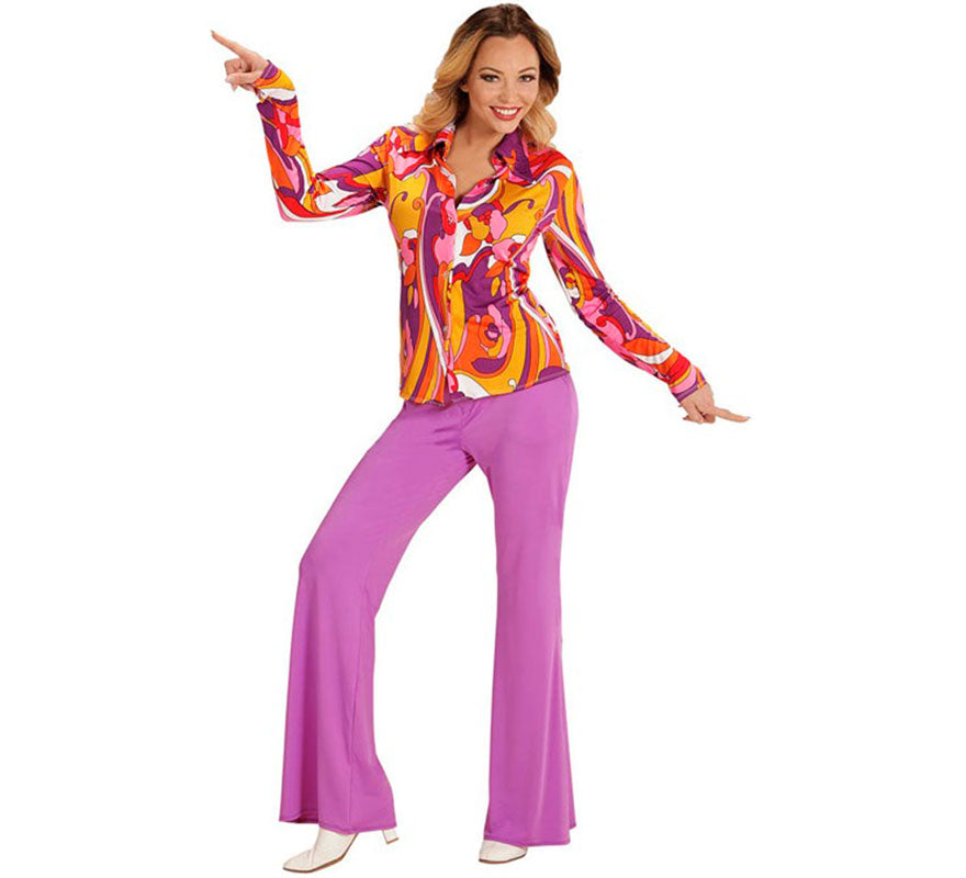 Translation missing: it.Camisa Disco Años 70 Orquídeas para mujer