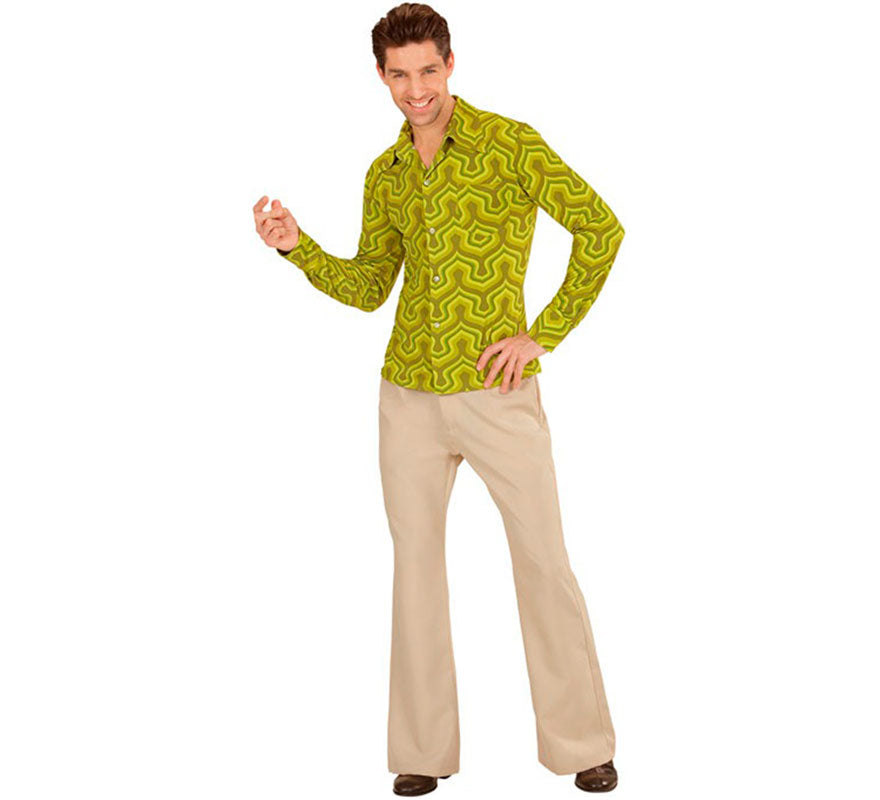 Translation missing: it.Camisa Disco Años 70 verde para hombre