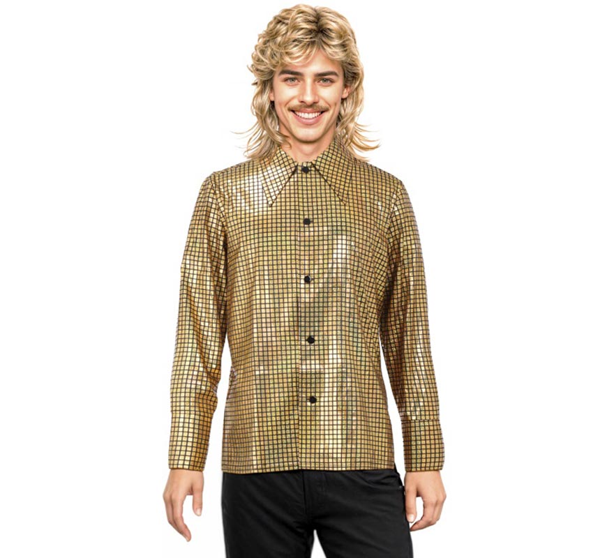 Translation missing: it.Camisa Disco Bling dorada para hombre