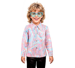Camicia rosa psichedelica da discoteca per ragazzi