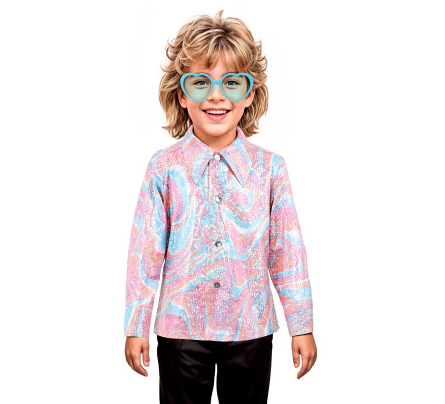 Translation missing: it.Camisa Disco Bling Psicodélico rosa para niño