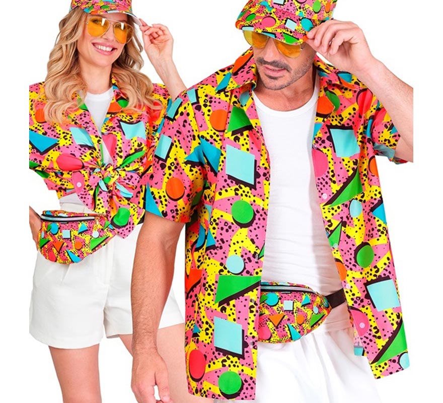 Translation missing: es.Camisa Estampada Años 80 multicolor para adultos