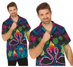 Camicia per adulti con fenicotteri neon
