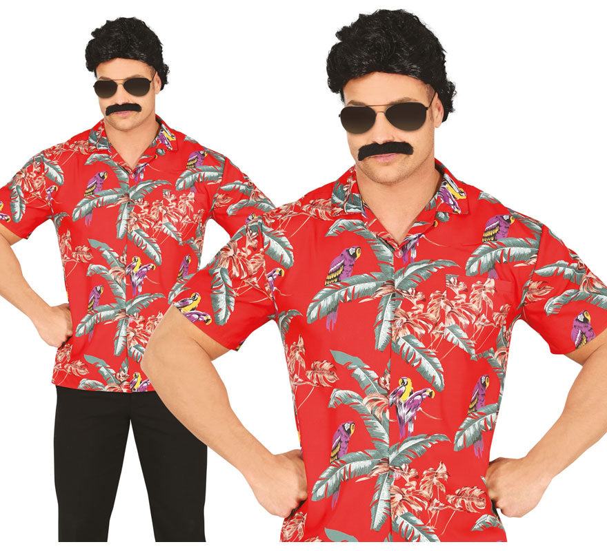 Translation missing: it.Camisa Hawaiana con Loros para Adulto