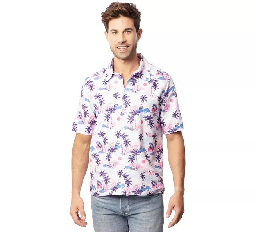 Translation missing: es.Camisa Hawaiana estampado morado adulto
