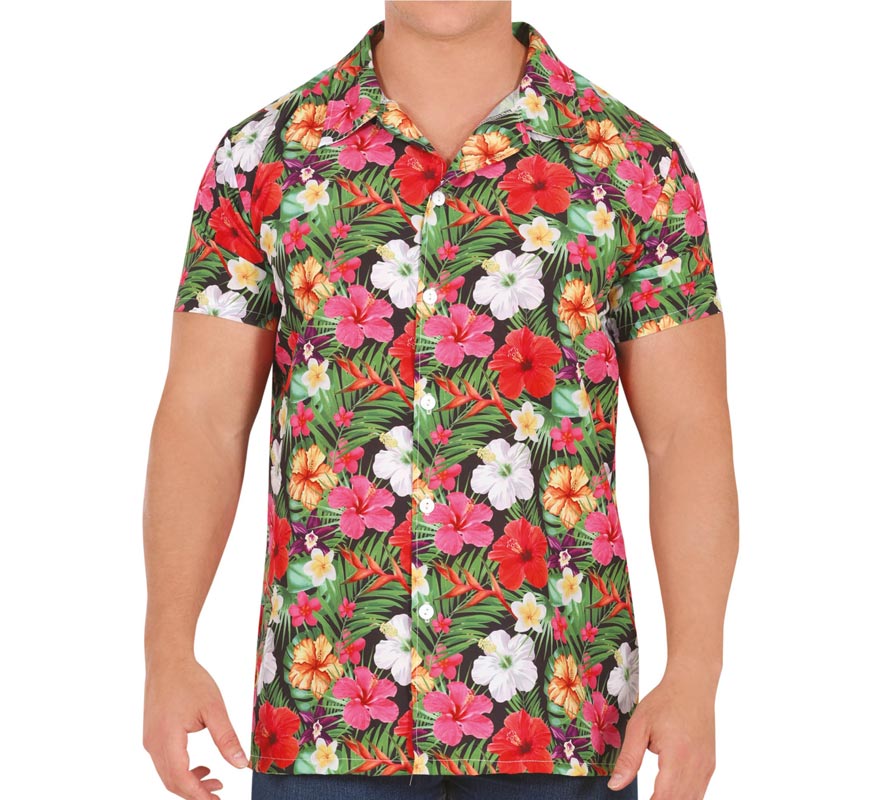 Translation missing: es.Camisa Hawaii con estampado de Flores adulto