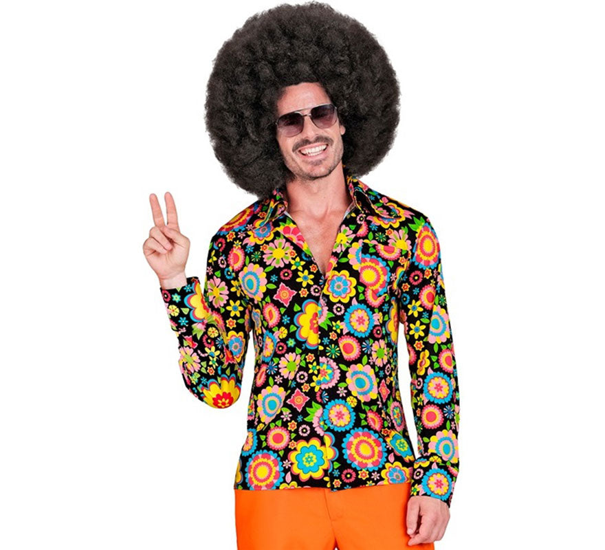 Translation missing: it.Camisa Hippie de los Años 60 con Flores Psicodélicas para hombre