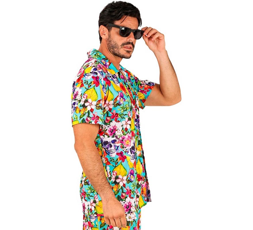 Translation missing: it.Camisa manga corta Hawaiana Estampado Calaveras para hombre