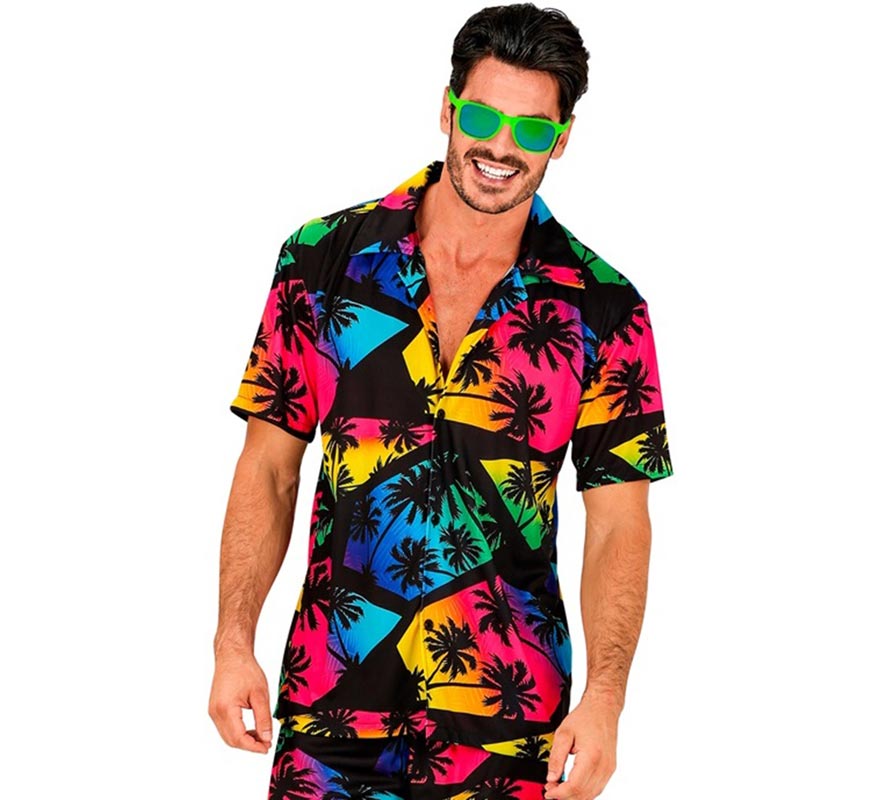 Translation missing: it.Camisa manga corta Hawaiana Estampado Palmeras para hombre
