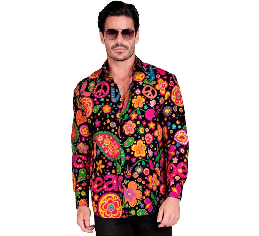 Translation missing: it.Camisa manga larga con Estampado Hippie para hombre