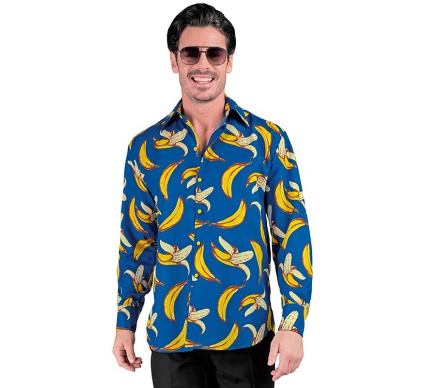 Translation missing: it.Camisa manga larga con Estampado Plátanos para hombre