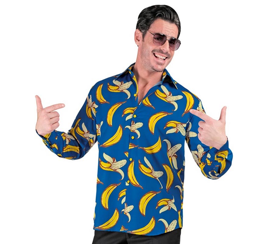 Translation missing: it.Camisa manga larga con Estampado Plátanos para hombre