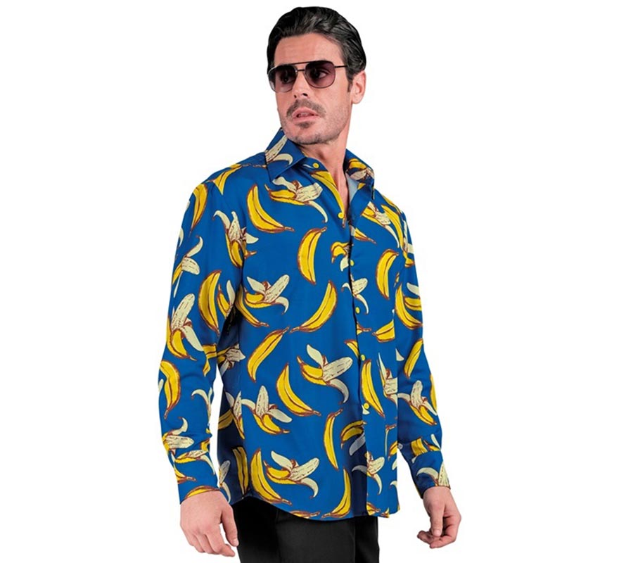 Camisa manga larga con Estampado Plátanos para hombre