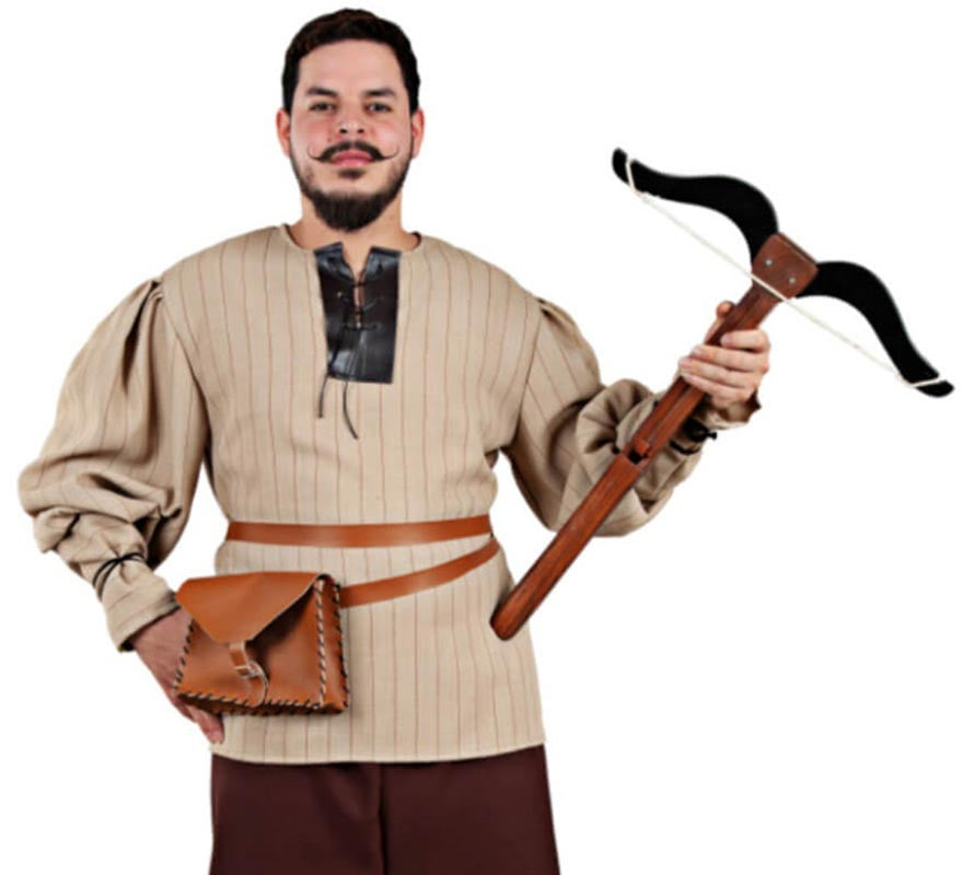 Camisa Medieval beige a Rayas para hombre