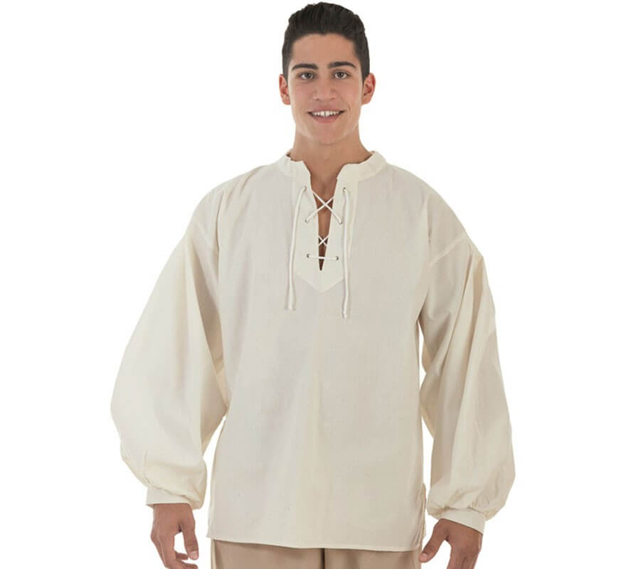 Translation missing: es.Camisa Medieval Beige para hombre