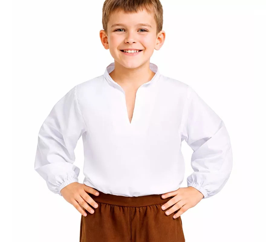 Translation missing: es.Camisa Medieval blanca para niño