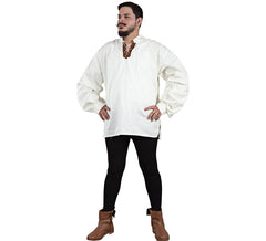 Camisa Medieval de Tabernero blanca para hombre