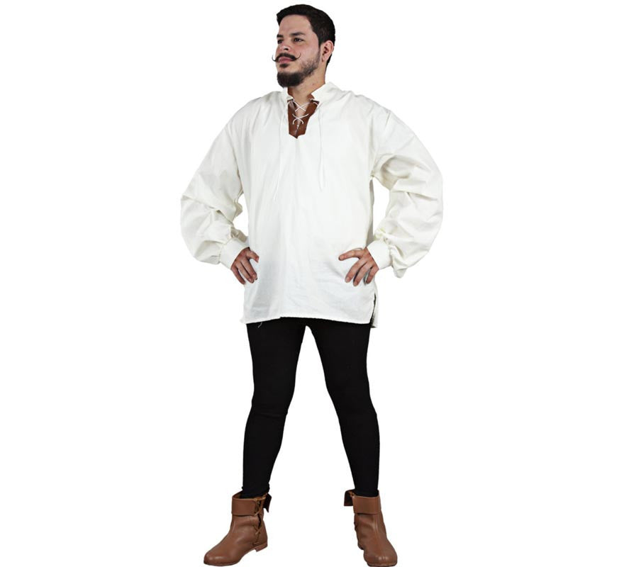 Translation missing: es.Camisa Medieval de Tabernero blanca para hombre