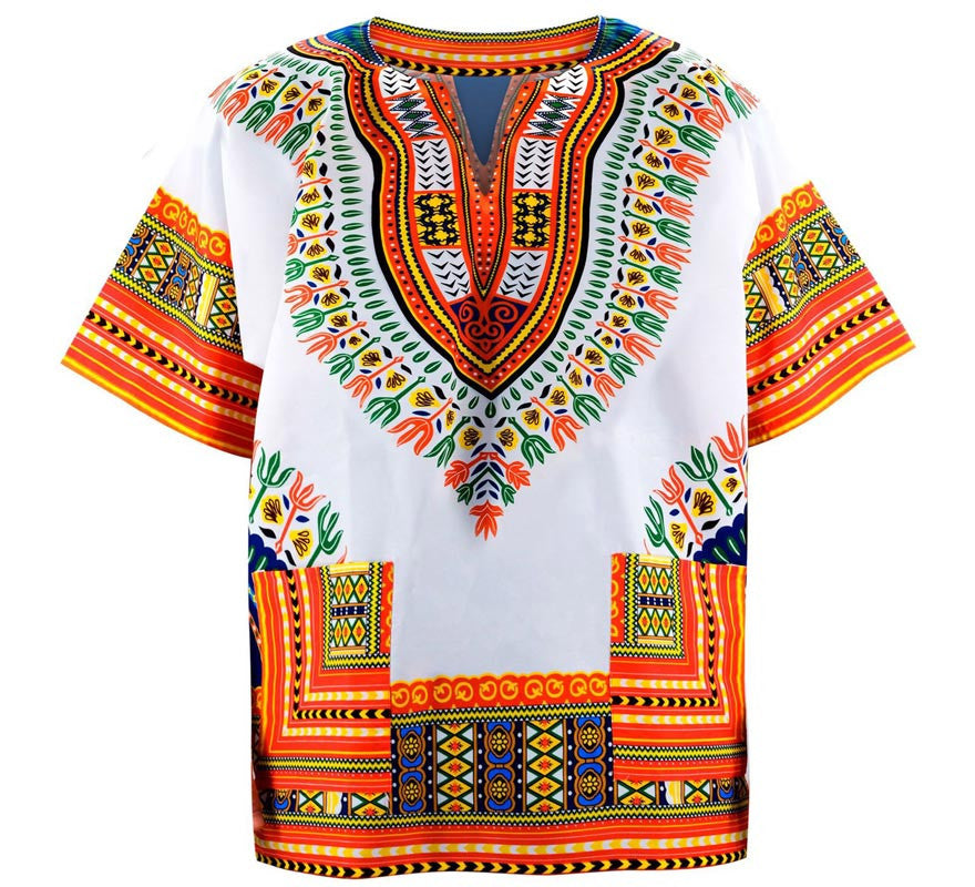 Translation missing: es.Camisa o Dashiki Africana naranja para hombre