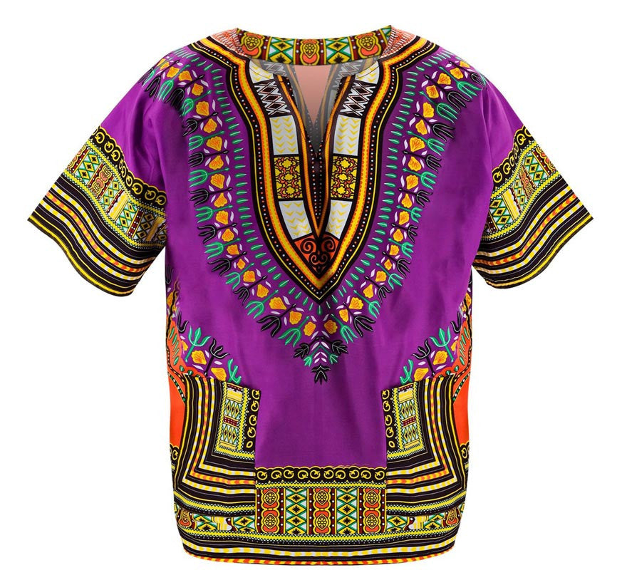 Translation missing: es.Camisa o Dashiki Africana púrpura para hombre