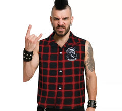 Camicia a quadri punk da uomo