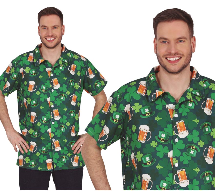 Translation missing: es.Camisa San Patricio cerveza y trébol adulto