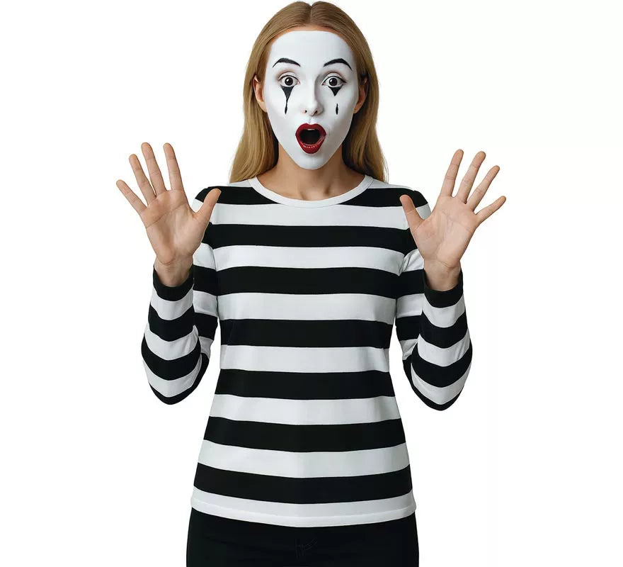 Translation missing: it.Camiseta Mimo o Preso a Rayas blancas y negras para mujer