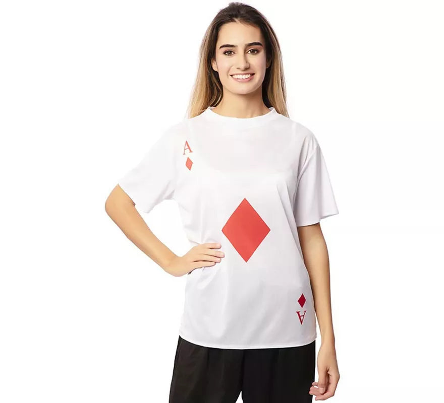 Translation missing: es.Camiseta blanca As de Diamantes adulto