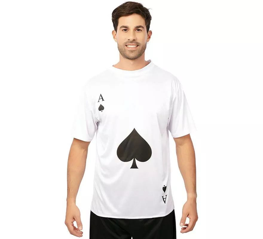 Translation missing: es.Camiseta blanca As de Picas adulto