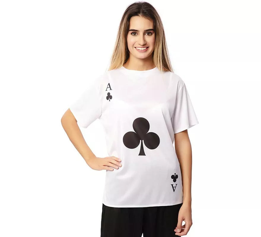 Translation missing: es.Camiseta blanca As de Trébol adulto