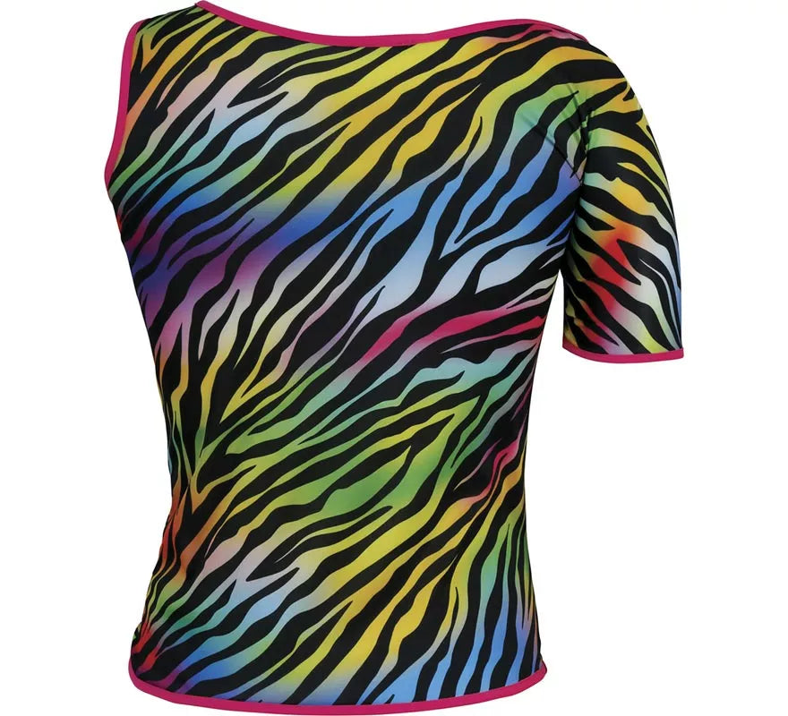 Translation missing: it.Camiseta Cebra multicolor Años 80 para mujer