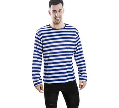 T-shirt a righe bianche e blu per adulti