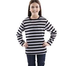 T-shirt a righe bianche e nere per bambini