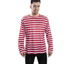Camiseta con rayas rojas y blancas para adultos