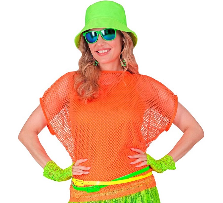 Translation missing: it.Camiseta de Malla naranja neón para mujer