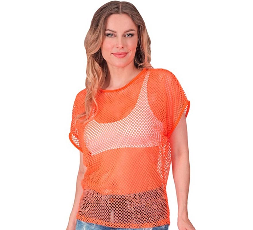 Translation missing: it.Camiseta de Malla naranja neón para mujer