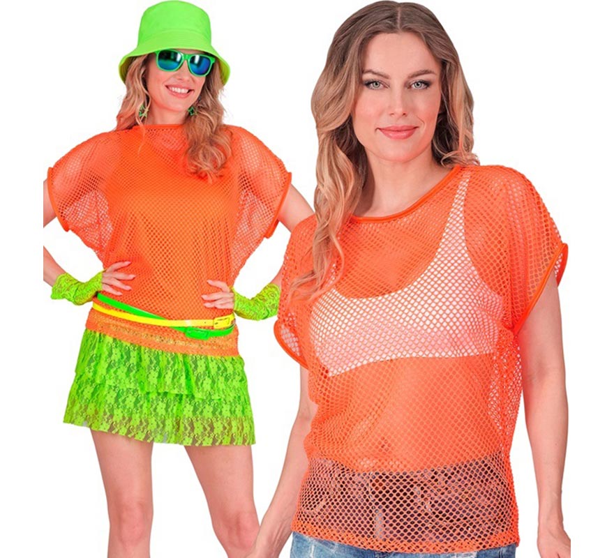 Translation missing: it.Camiseta de Malla naranja neón para mujer