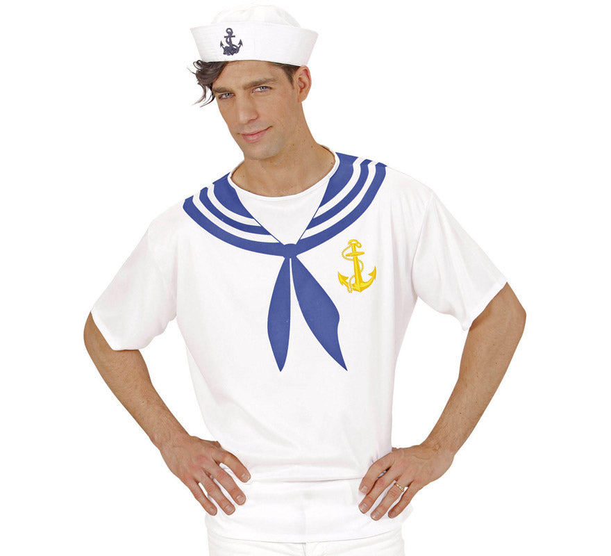 Translation missing: es.Camiseta de Marinero Blanco con Ancla para hombre