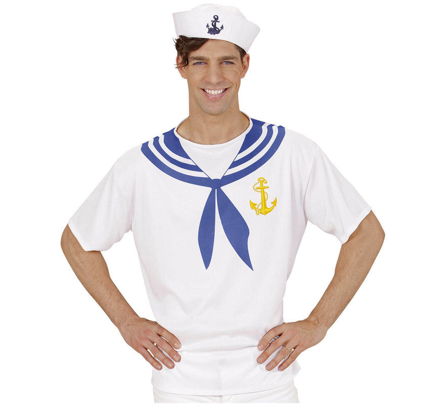 Translation missing: es.Camiseta de Marinero Blanco con Ancla para hombre