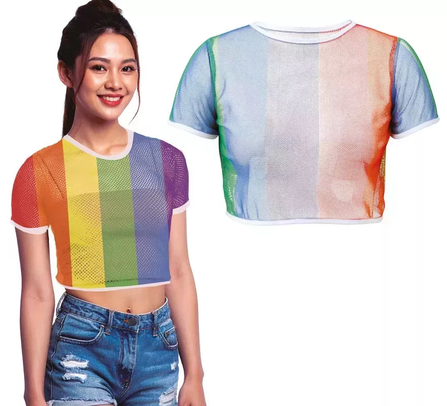 Translation missing: it.Camiseta de Rejilla Arcoíris para mujer