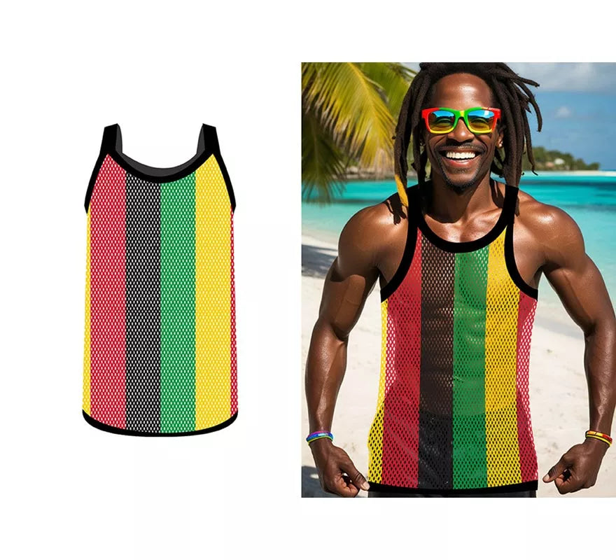 Translation missing: it.Camiseta de Rejilla Jamaica multicolor para hombre