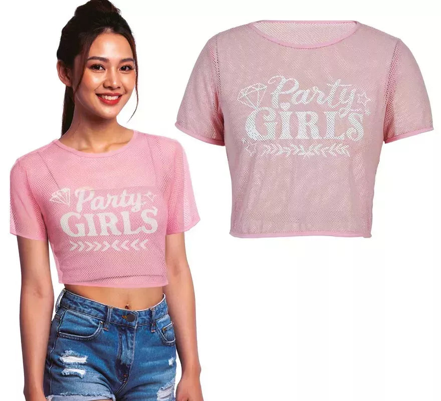 Translation missing: it.Camiseta de Rejilla Party Girls rosa para mujer