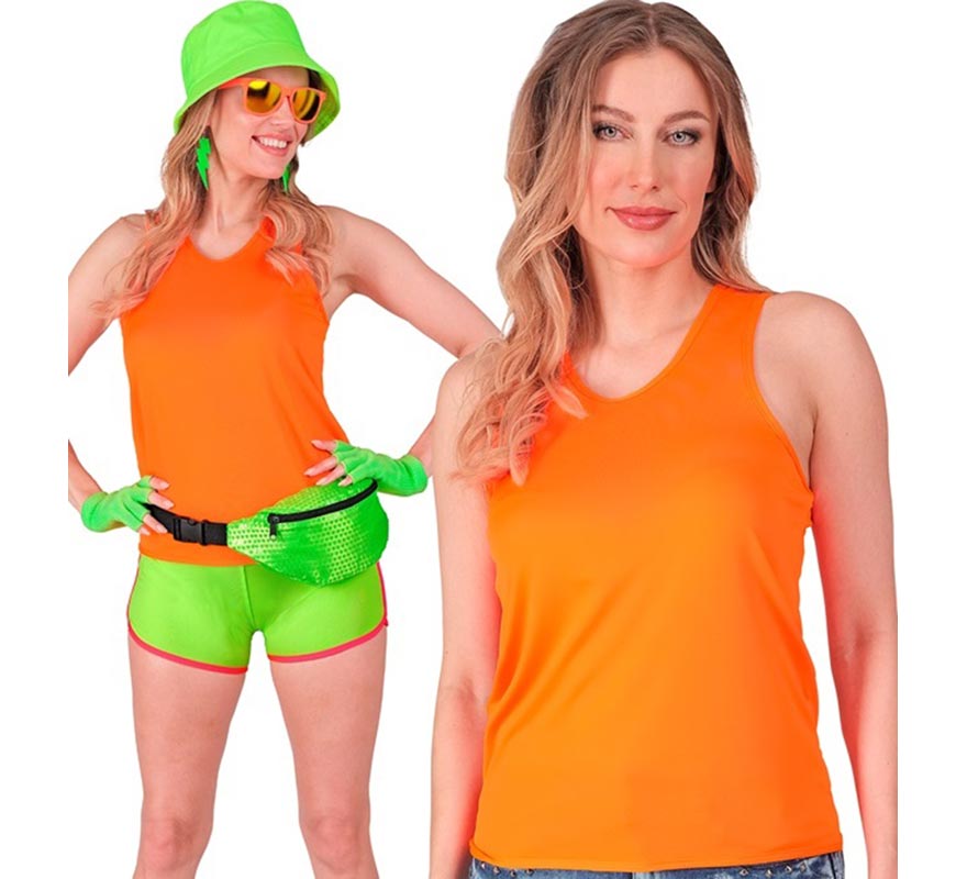 Translation missing: es.Camiseta de Tirantes naranja neón para mujer