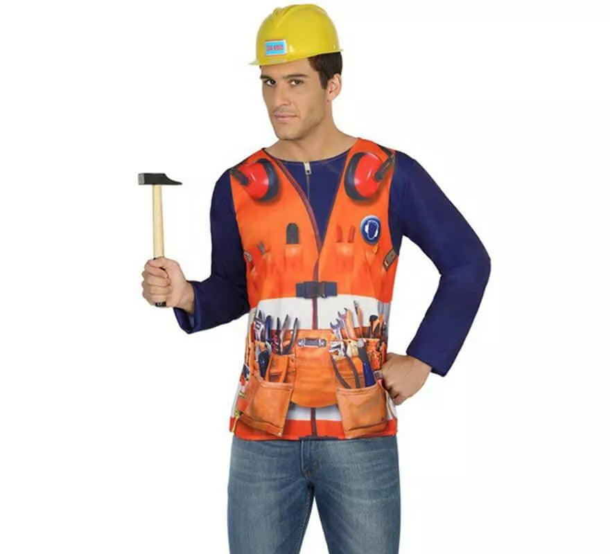 Translation missing: it.Camiseta disfraz de Albañil para hombre