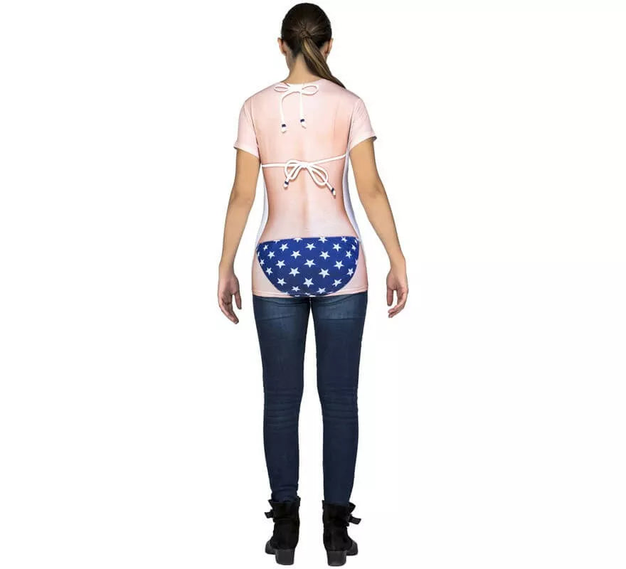 Translation missing: es.Camiseta disfraz de Americana en bikini para mujer