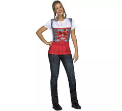 Costume rosso con zip-line per una donna