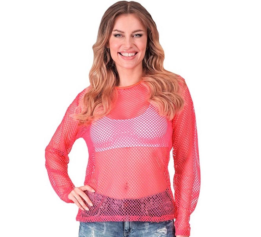 Translation missing: it.Camiseta manga larga de Malla rosa neón para mujer