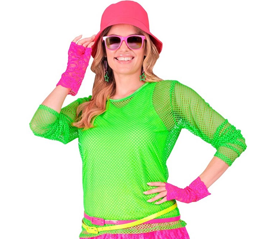 Translation missing: it.Camiseta manga larga de Malla verde neón para mujer