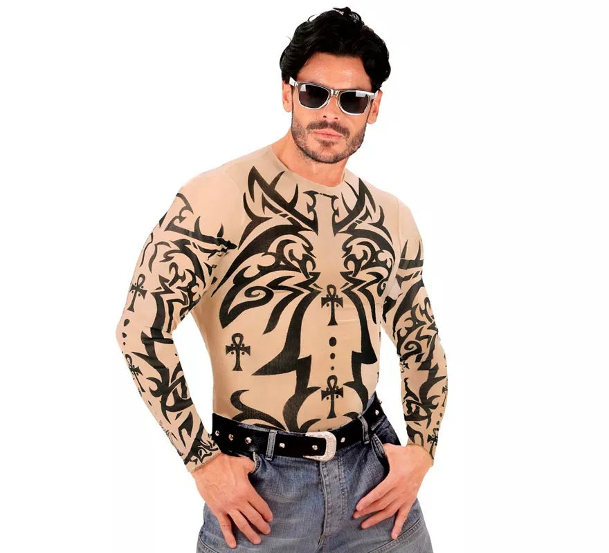 Translation missing: es.Camiseta manga larga de Tatuaje Tribal para hombre